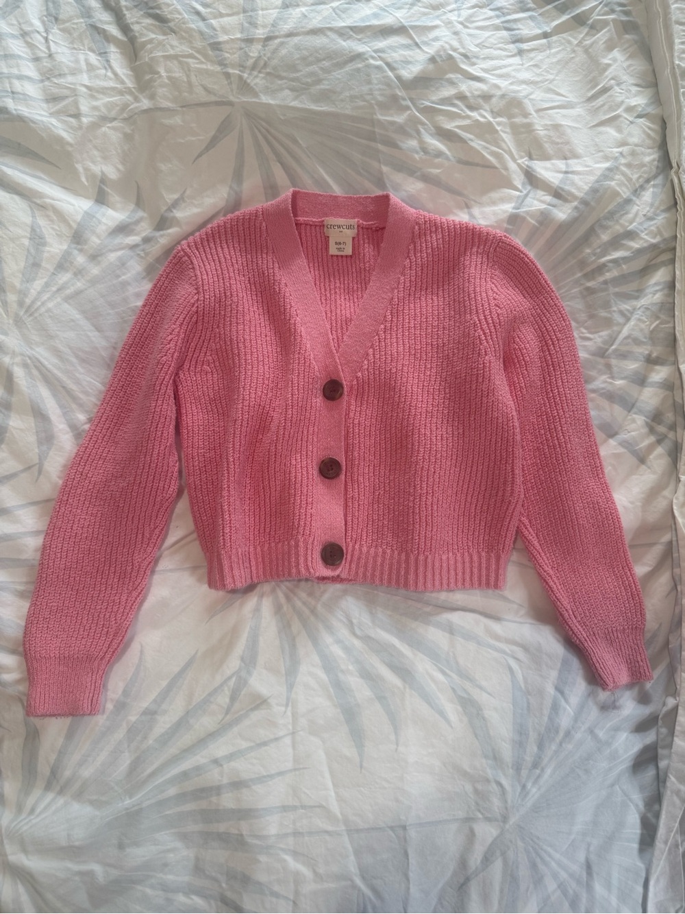 Crewcuts Bubblegum Pink Chunky V-Neck Cardigan